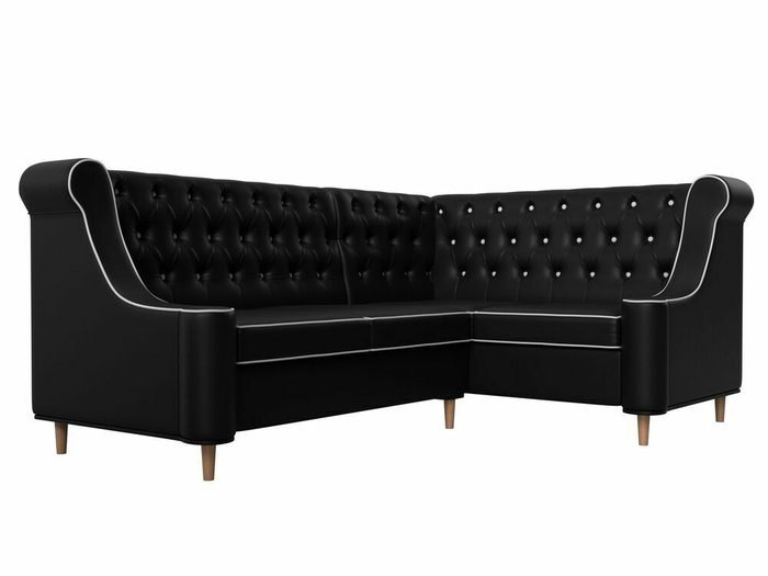 Угловой диван Бронкс черного цвета (экокожа) правый угол - лучшие Угловые диваны в INMYROOM