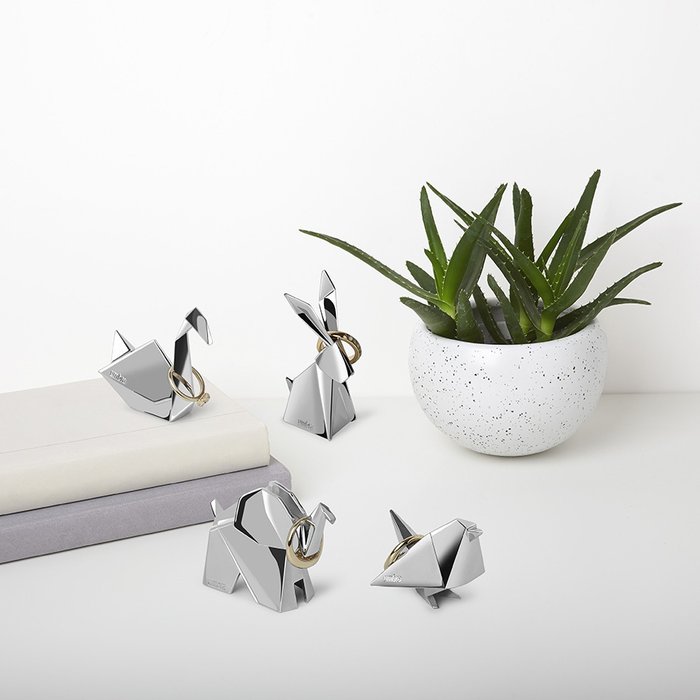 Держатель для колец origami птица серого цвета - купить Декоративные предметы по цене 650.0