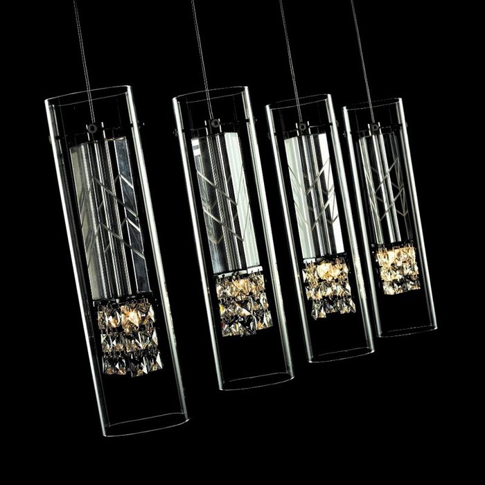 Подвесной светильник Illuminati Decollo с плафоном из прозрачного фактурного стекла  - купить Подвесные люстры по цене 21520.0