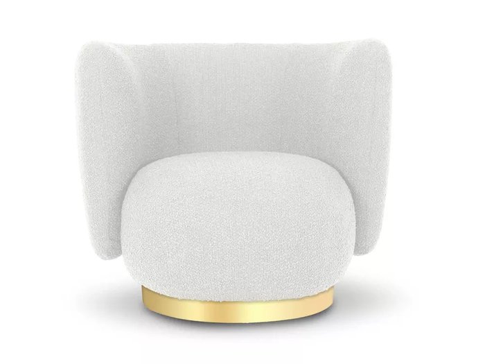 Кресло Lucca белого цвета с золотым основанием - купить Интерьерные кресла по цене 61110.0