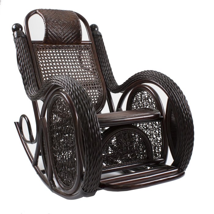 Кресло-качалка из ротанга Alexa с подушкой  орех - купить Садовые кресла по цене 31970.0