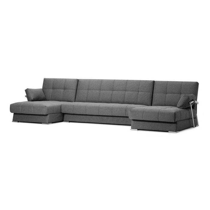 Диван-кровать модульный Дудинка из рогожки серого цвета - купить Угловые диваны по цене 63990.0