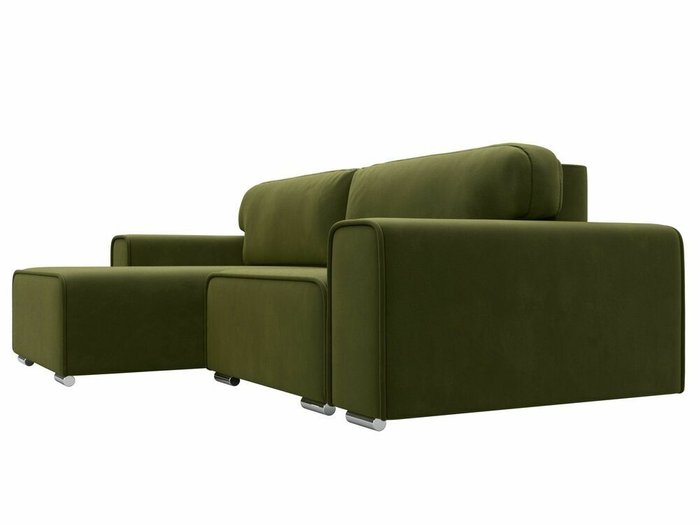 Угловой диван-кровать Лига 029 зеленого цвета левый угол - лучшие Угловые диваны в INMYROOM