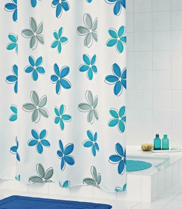 Штора для ванных комнат Fleur синий/голубой - купить Шторки для душа по цене 2902.0