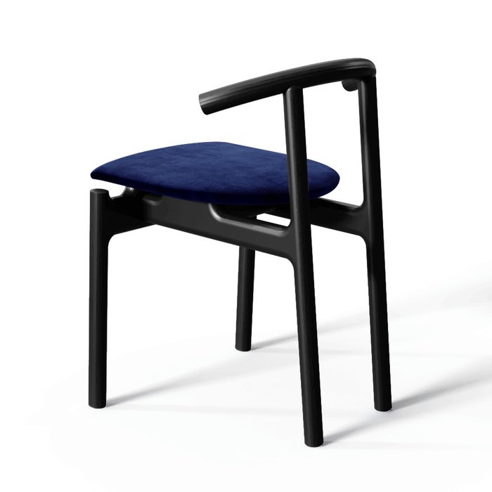 Стул Hans black/velvet blue с мягким сидением - лучшие Обеденные стулья в INMYROOM