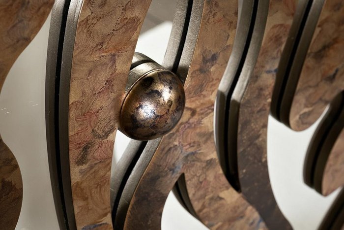 Зеркальное дизайнерское панно с деревянным узором - купить Декор стен по цене 59200.0