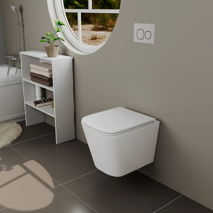 Унитаз подвесной Damp;K Berlin белый, безободковый, с микролифтом - купить Чаши унитазов по цене 16743.0