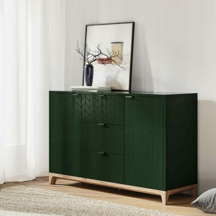 Комод Case CS039 зеленого цвета - лучшие Комоды в INMYROOM Комод Case CS039 зеленого цвета - лучшие Комоды в INMYROOM