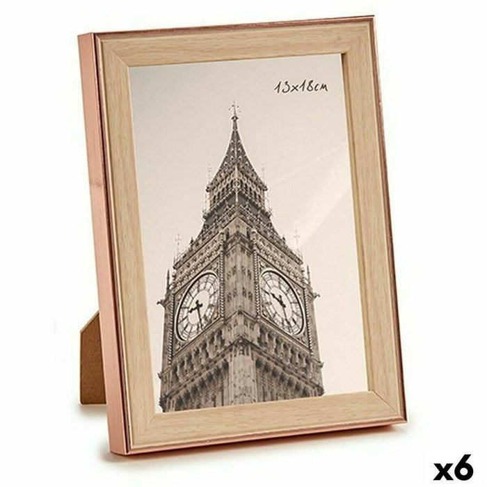 Фоторамка Коричневый Медь Пластик Cтекло (15,6 x 2 x 20,7 cm) (6 штук)