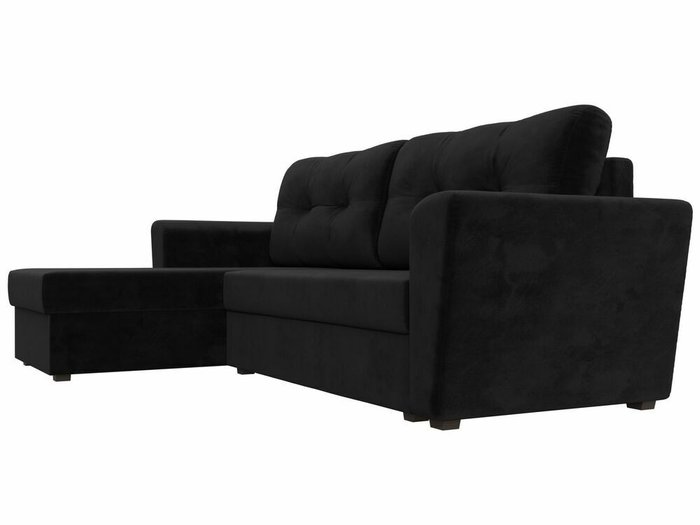 Угловой диван-кровать Амстердам лайт черного цвета левый угол - лучшие Угловые диваны в INMYROOM