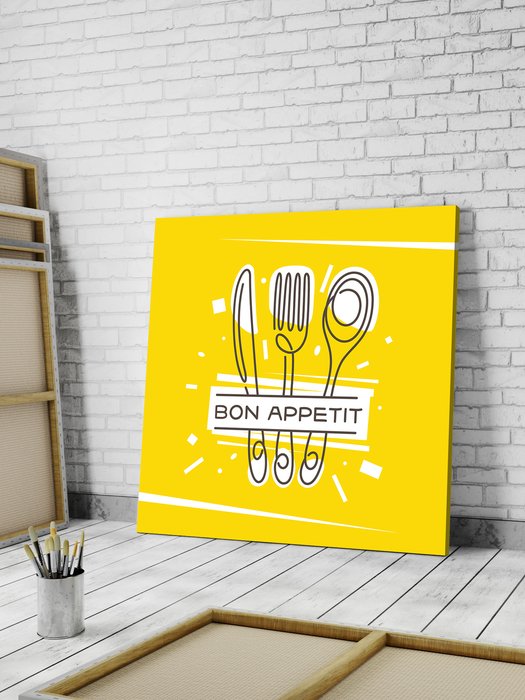 Постер Кухня 50х50 на деревянном подрамнике - лучшие Картины в INMYROOM