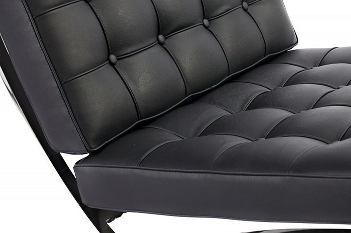 Кресло Barcelona Chair Черная Кожа - лучшие Интерьерные кресла в INMYROOM