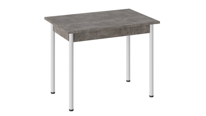 Обеденный стол Родос серого цвета на белых ножках