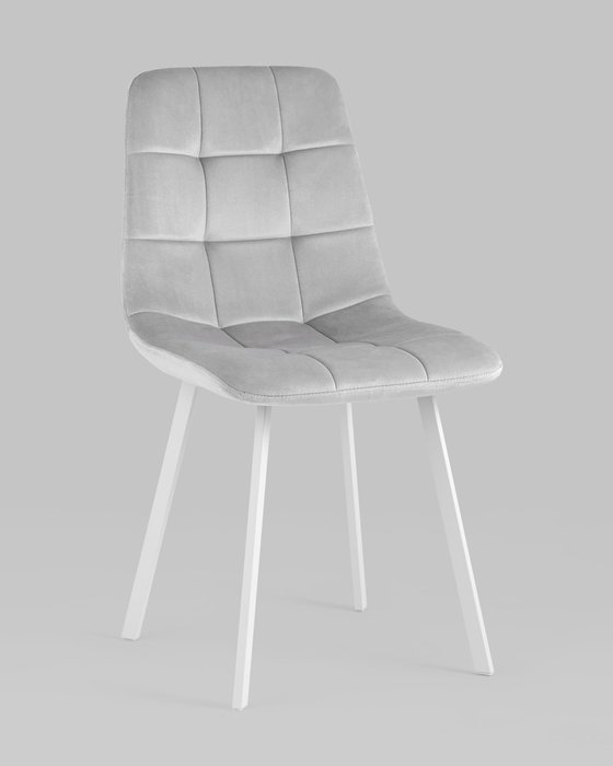 Стул Chilly серебристого цвета с белыми ножками - купить Обеденные стулья по цене 4490.0