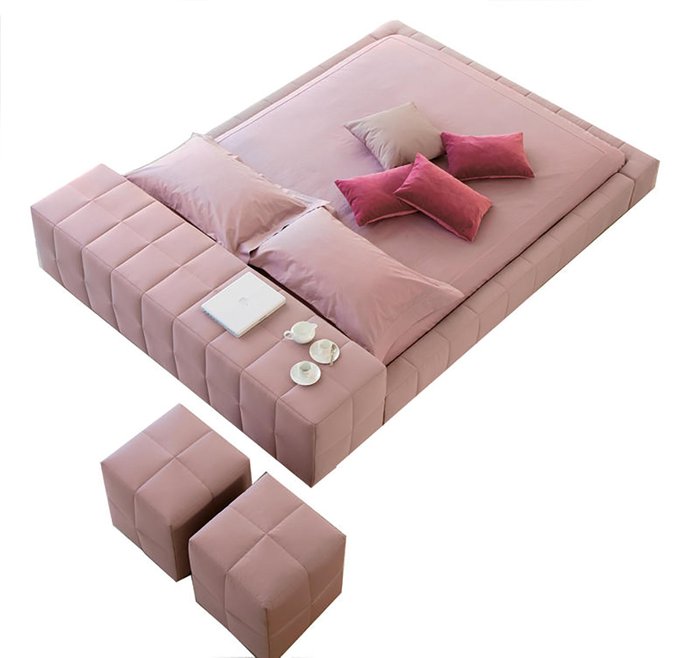 Кровать Squaring Isola Alta розового цвета 180х200