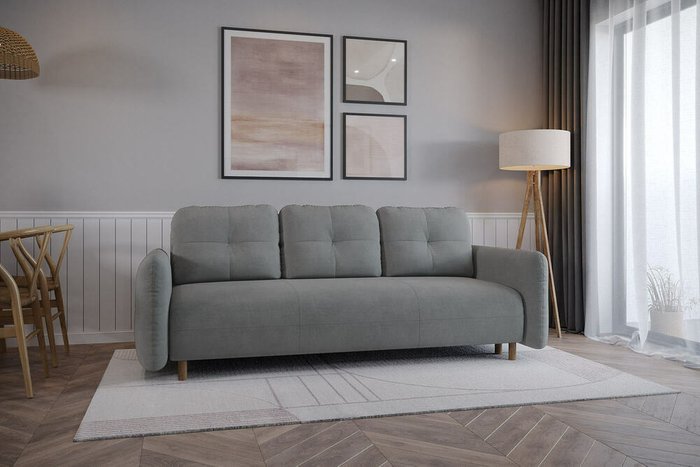 Прямой диван-кровать Anika серого цвета - купить Прямые диваны по цене 66500.0