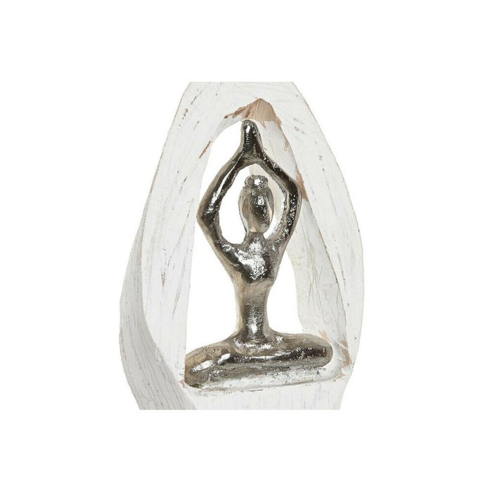 Декоративная фигура 56 x 8 x 31 cm Коричневый Алюминий Белый Древесина манго Yoga - купить Фигуры и статуэтки по цене 11129.0