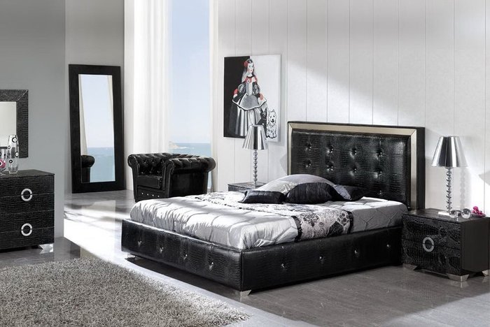 Кровать "COCO black" с ящиком для белья 160x200 см
