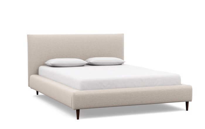 Кровать Эмбер 140х200 светло-бежевого цвета  - купить Кровати для спальни по цене 69210.0