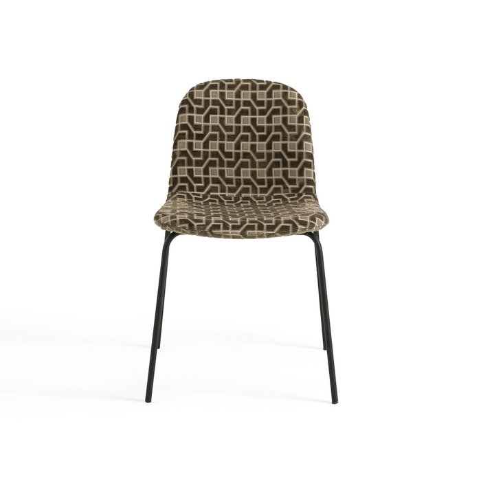 Стул из жаккардовой ткани Tibby коричневого цвета - купить Обеденные стулья по цене 32711.0