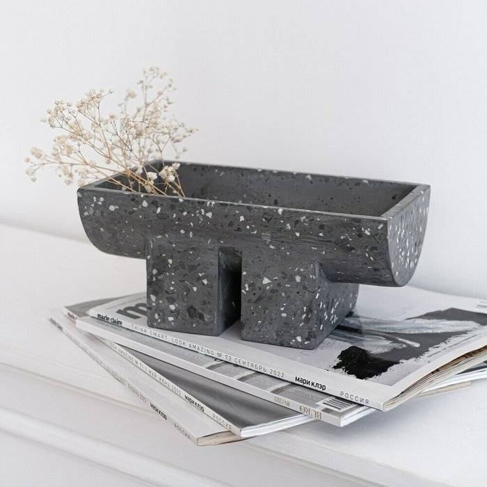 Декоративная статуэтка-пиала Granite Glaze черного цвета - лучшие Фигуры и статуэтки в INMYROOM
