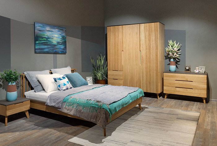 Кровать Elva 180x200 бежевого цвета с графитовой окантовкой - лучшие Кровати для спальни в INMYROOM
