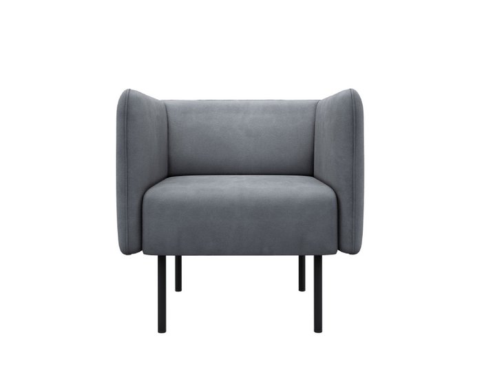 Кресло из велюра Рио серого цвета - купить Интерьерные кресла по цене 14990.0