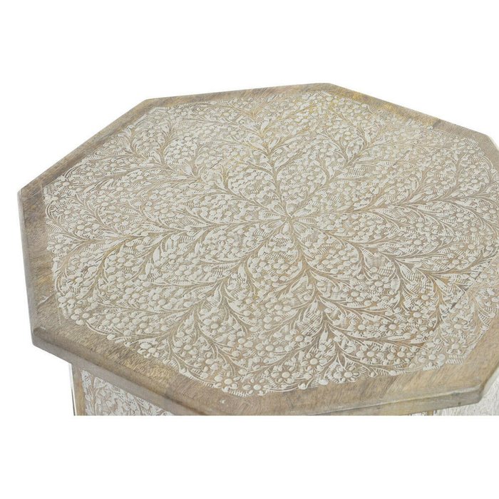 Вспомогательный стол 49 x 49 x 53,5 cm Коричневый Белый Древесина манго - лучшие Кофейные столики в INMYROOM