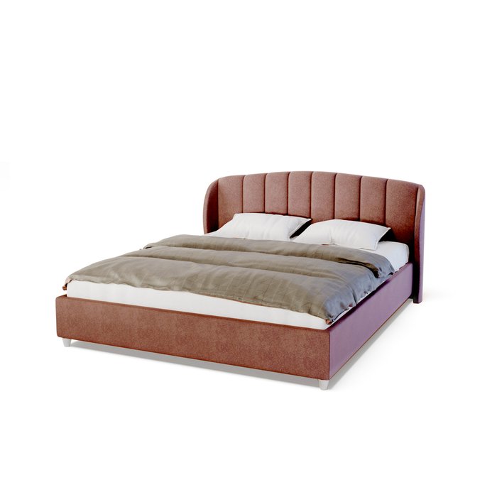 Кровать Дельта 160х200 коричневого цвета без подъемного механизма