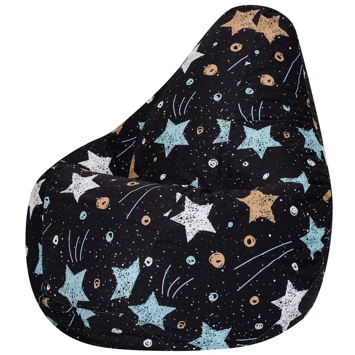 Кресло-мешок Груша 2XL Star черного цвета