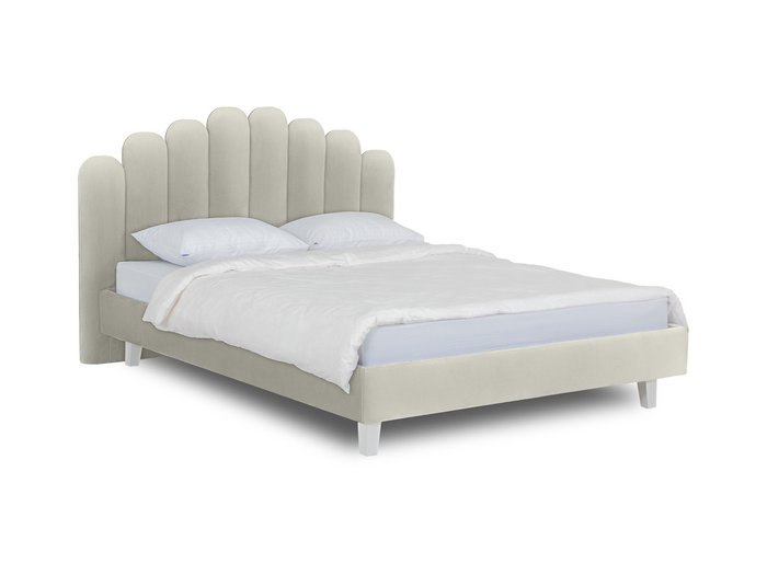 Кровать Queen Sharlotta L 160х200 серо-бежевого цвета  - купить Кровати для спальни по цене 48180.0