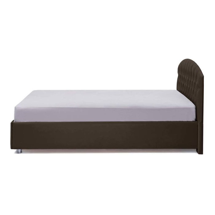 Кровать Пальмира с подъемным механизмом из коричневой экокожи 180х200 - лучшие Кровати для спальни в INMYROOM