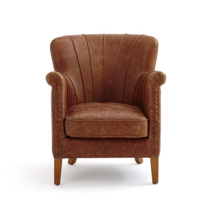 Кресло из яловичной кожи Nottingham коричневого цвета - купить Интерьерные кресла по цене 54096.0