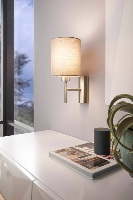 Бра Pasteri Taupe 94925 (ткань, цвет белый) - купить Бра и настенные светильники по цене 4790 Бра Pasteri Taupe 94925 (ткань, цвет белый) - купить Бра и настенные светильники по цене 4790