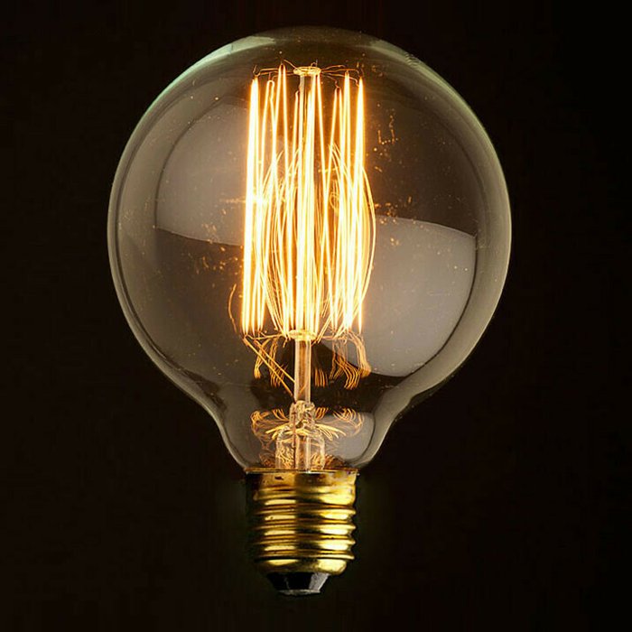 Ретро лампа накаливания E27 40W 220V G8040 шарообразной формы - купить Лампочки по цене 660.0