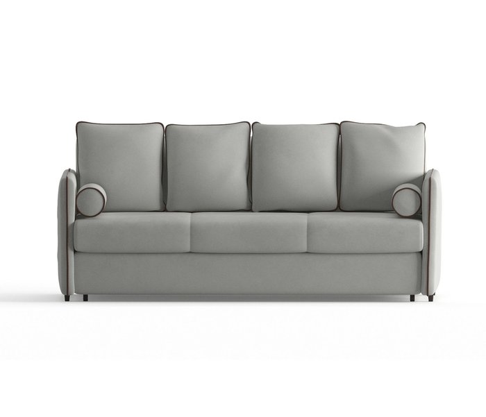 Диван-кровать Адмирал в обивке из велюра светло-серого цвета  - купить Прямые диваны по цене 44590.0