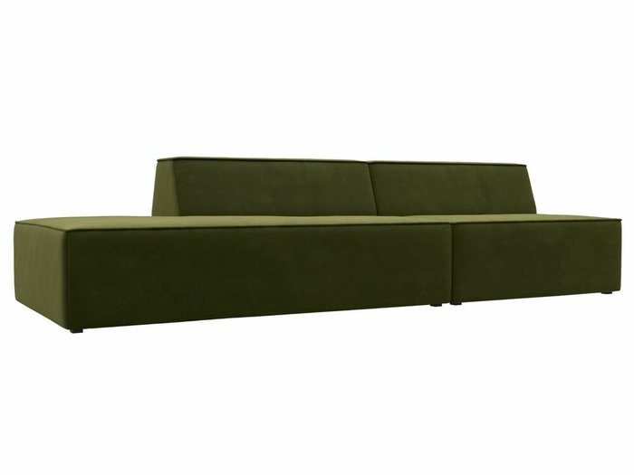 Прямой модульный диван Монс Модерн зеленого цвета левый