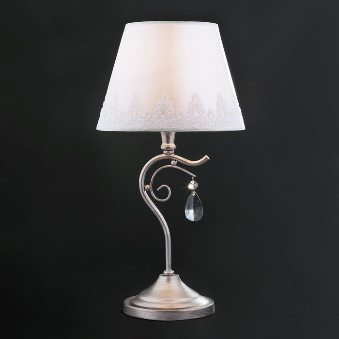 Классическая настольная лампа 01022/1 серебро Incanto - купить Настольные лампы по цене 7990.0