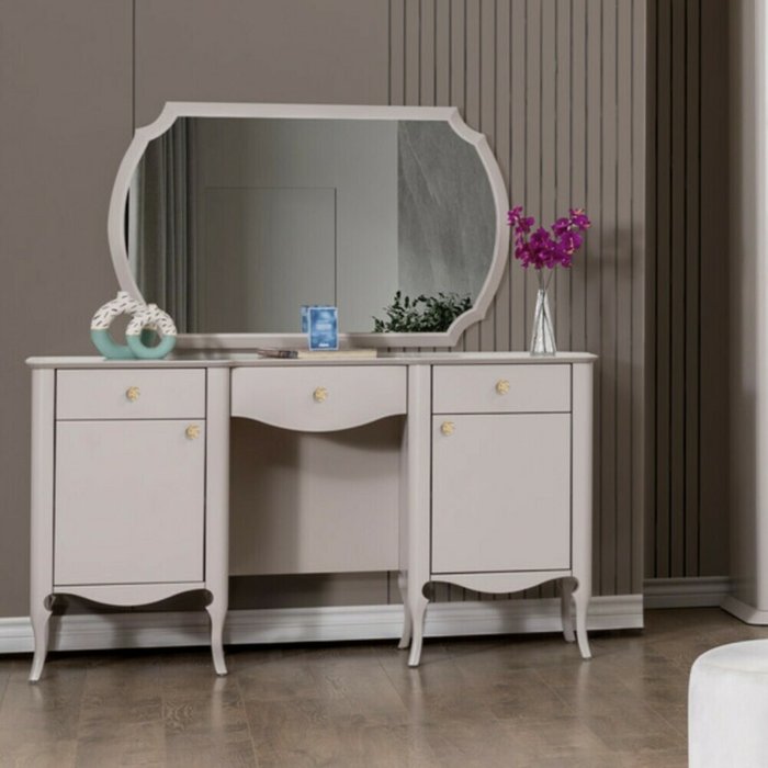 Столик туалетный Нео Классика белого цвета с зеркалом - купить Туалетные столики по цене 143000.0