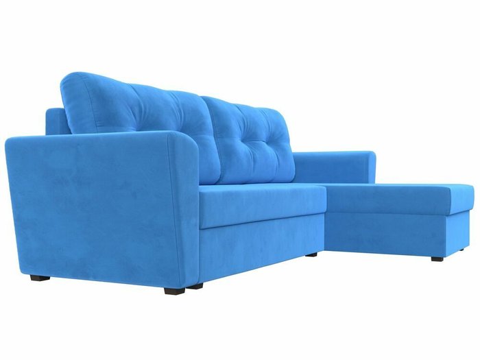 Угловой диван-кровать Амстердам лайт голубого цвета правый угол - лучшие Угловые диваны в INMYROOM