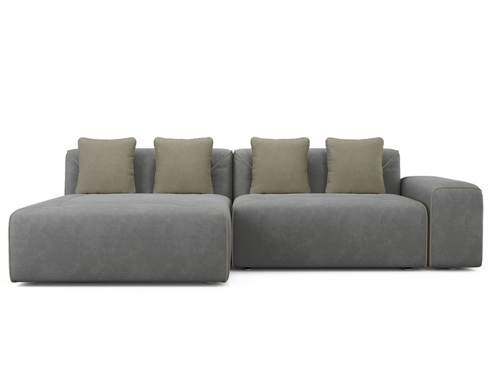Угловой диван-кровать левый Portu серого цвета