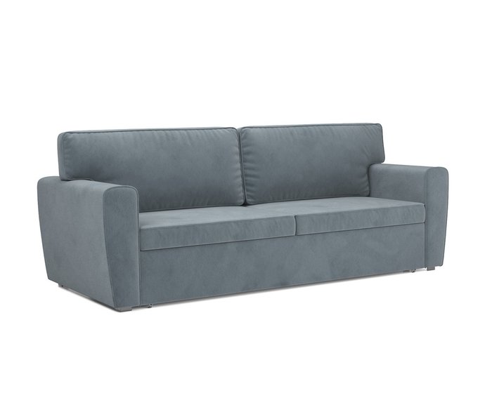 Прямой диван-кровать Оскар серо-синего цвета