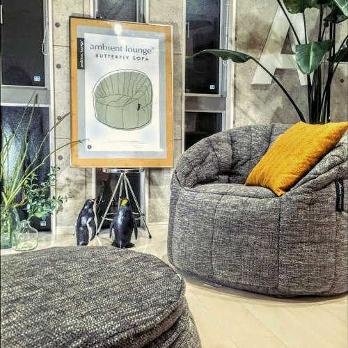 Бескаркасное кресло Ambient Lounge Butterfly Sofa - Luscious Grey (серый) - купить Бескаркасная мебель по цене 11842.0