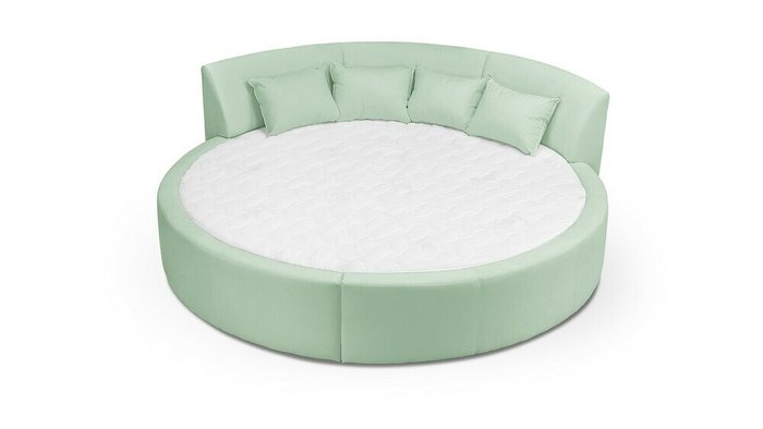 Кровать Индра 250х250 мятного цвета без подъемного механизма - купить Кровати для спальни по цене 93200.0