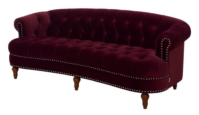 Трехместный диван La Rosa бордовый велюр  - купить Прямые диваны по цене 113000.0
