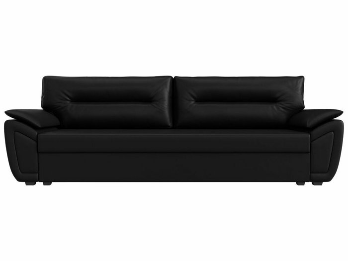 Прямой диван-кровать Нэстор Лайт черного цвета (экокожа) - купить Прямые диваны по цене 29999.0