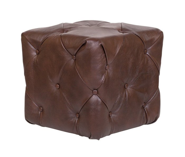 Пуф Amrit brown leather коричневого цвета Пуф Amrit brown leather коричневого цвета