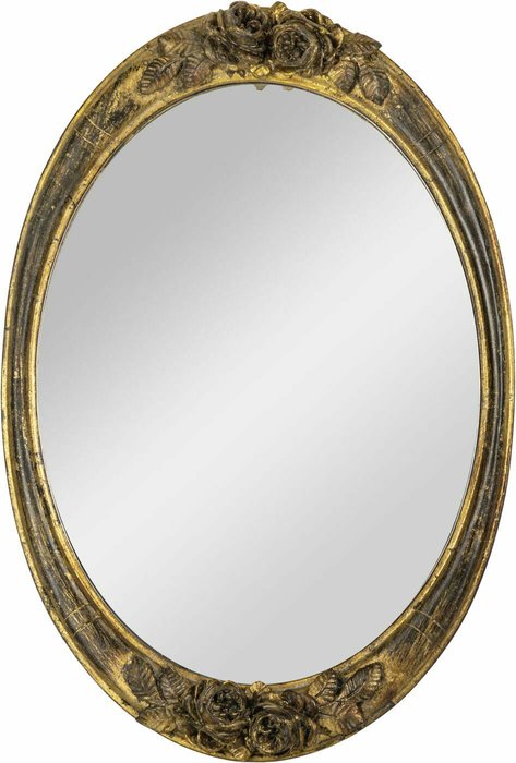 Зеркало настенное золотого цвета в винтажном стиле