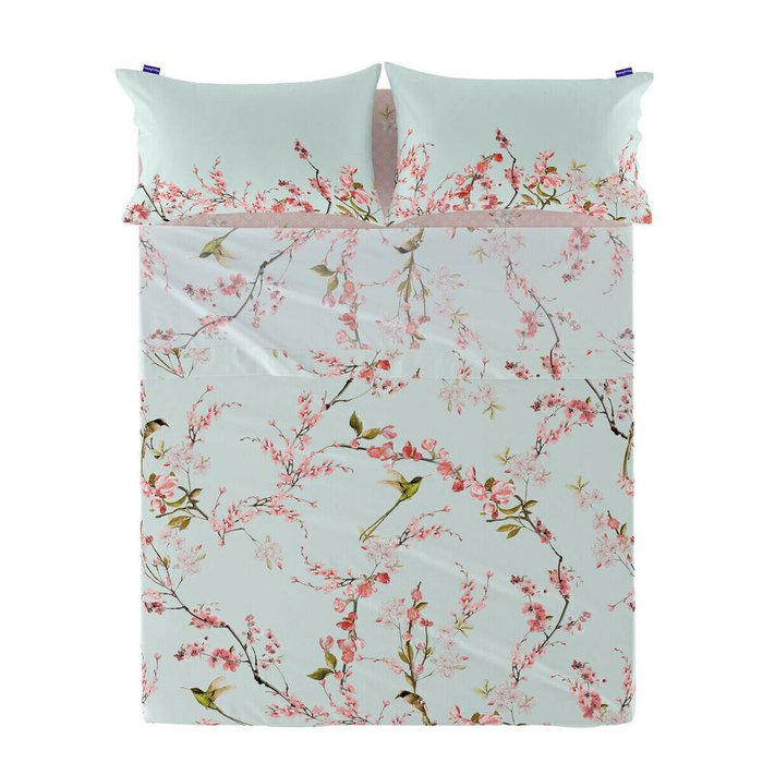 Простынь верхняя Chinoiserie 240x270 голубого цвета - купить Простыни по цене 7135.0