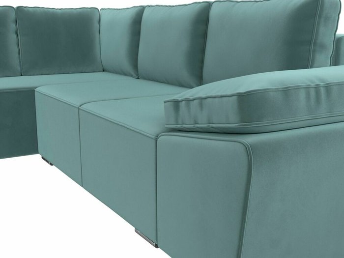 Угловой диван-кровать Хьюго бирюзового цвета левый угол - лучшие Угловые диваны в INMYROOM